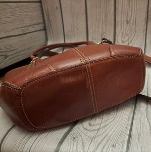 Fossil Vintage Red Leather Y2K Mini Top Handle Satchel Tote